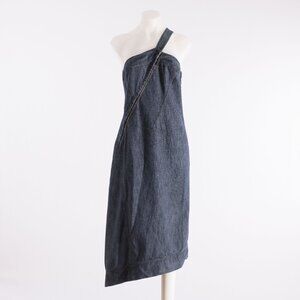 MAX&Co Blue Denim One Shoulder Vintage Y2K Dress Size US 10